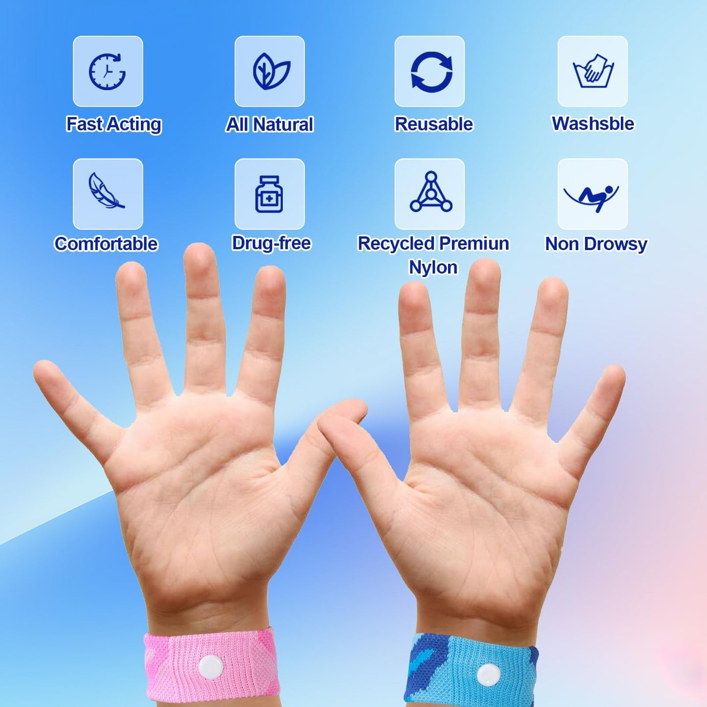 LYJEE Motion Sickness Bracelets – Acupressure Nausea Relief for Travel & Pregnancy