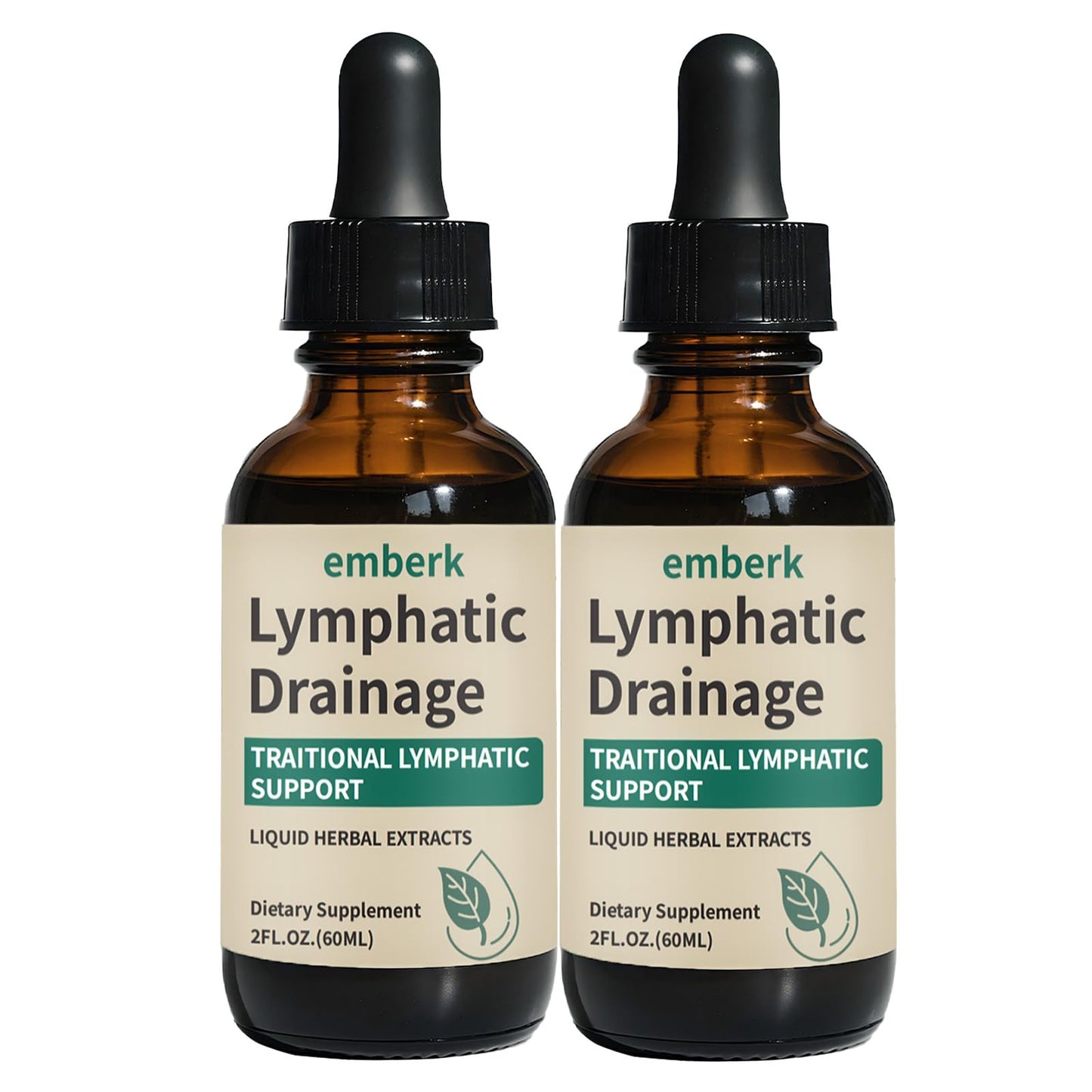 Lymphatic Drainage Drops – 2000mg Herbal Blend with Elderberry & Echinacea | Immune Support & Detox (2 fl oz, 2 pcs)