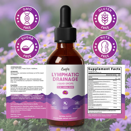 Lymphatic Drainage Drops Supplement - Immune Support, Detox, Liver Health (2 Oz) | Vegan & Non-GMO