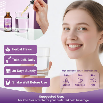 Lymphatic Drainage & Liver Cleanse Drops | Liposomal Milk Thistle, Artichoke, Turmeric | Vegan 2 Fl Oz