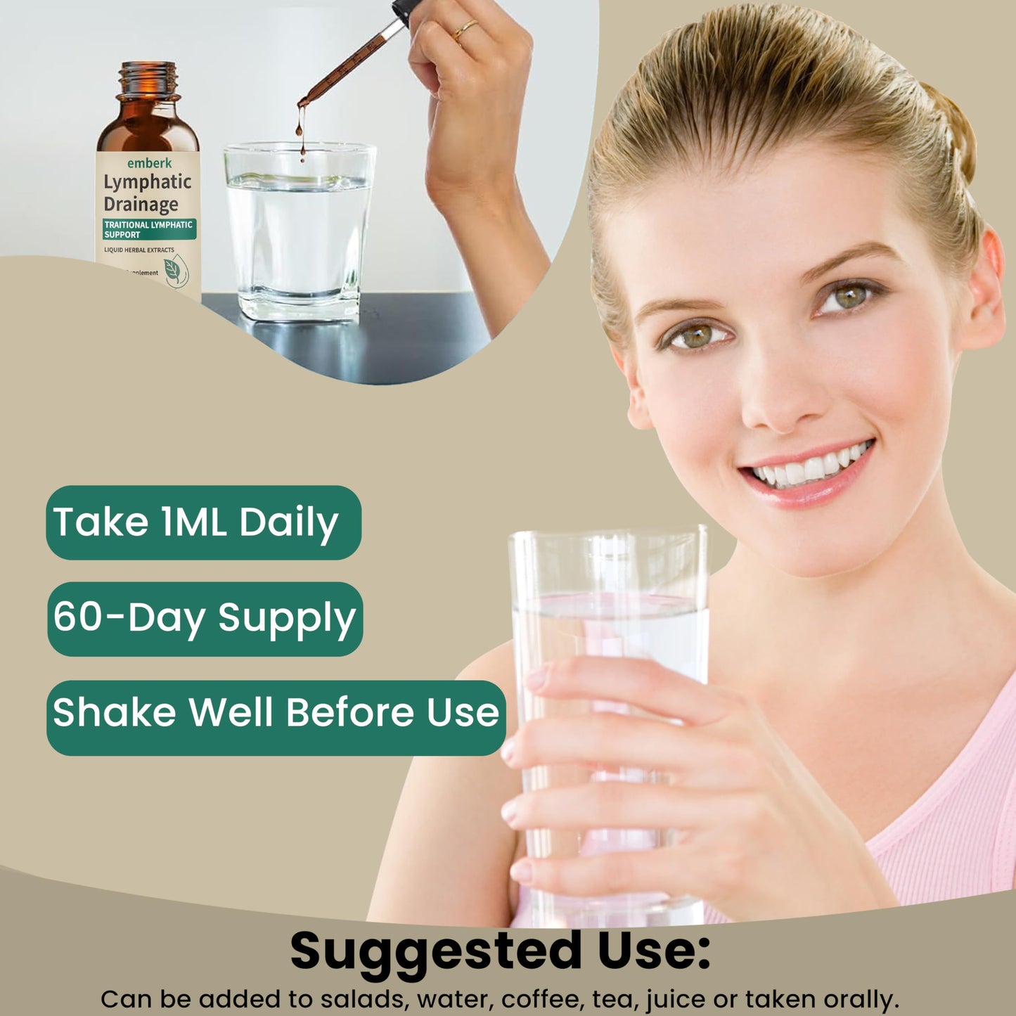 Lymphatic Drainage Drops – 2000mg Herbal Blend with Elderberry & Echinacea | Immune Support & Detox (2 fl oz, 2 pcs)