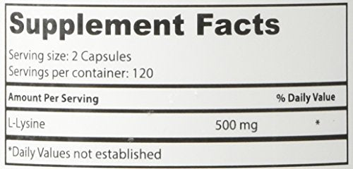 Superior Labs L-Lysine 500 mg Capsules – Third-Party Tested, Non-GMO, Gluten Free | 120 Caps