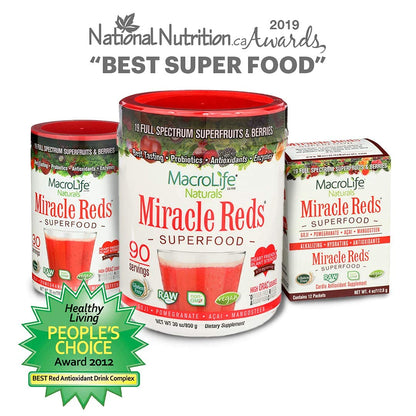 MacroLife Naturals Miracle Reds – 19-Superfruit Powder with Probiotics & Enzymes