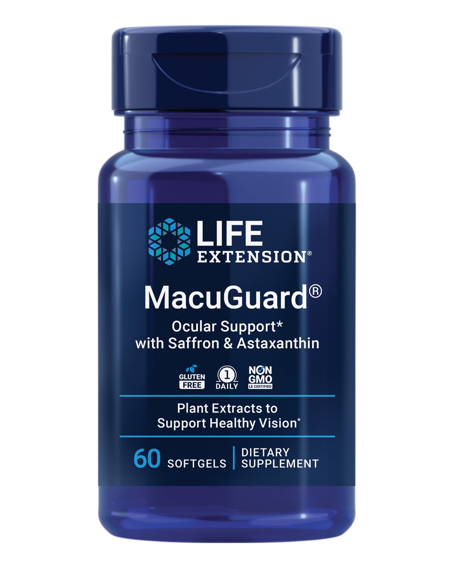 Life Extension MacuGuard Ocular Support – Eye Health with Lutein, Zeaxanthin, Meso‑Zeaxanthin, Saffron & Astaxanthin | 60 Softgels