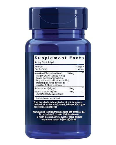 Life Extension MacuGuard Ocular Support – Eye Health with Lutein, Zeaxanthin, Meso‑Zeaxanthin, Saffron & Astaxanthin | 60 Softgels