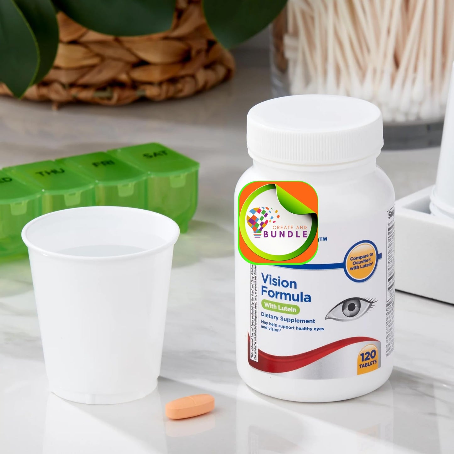 Equate Vision Formula with Lutein – Advanced Eye Health Dietary Supplement | 120 Tablets | Supports Vision Clarity, Antioxidant Protection, Eye Wellness