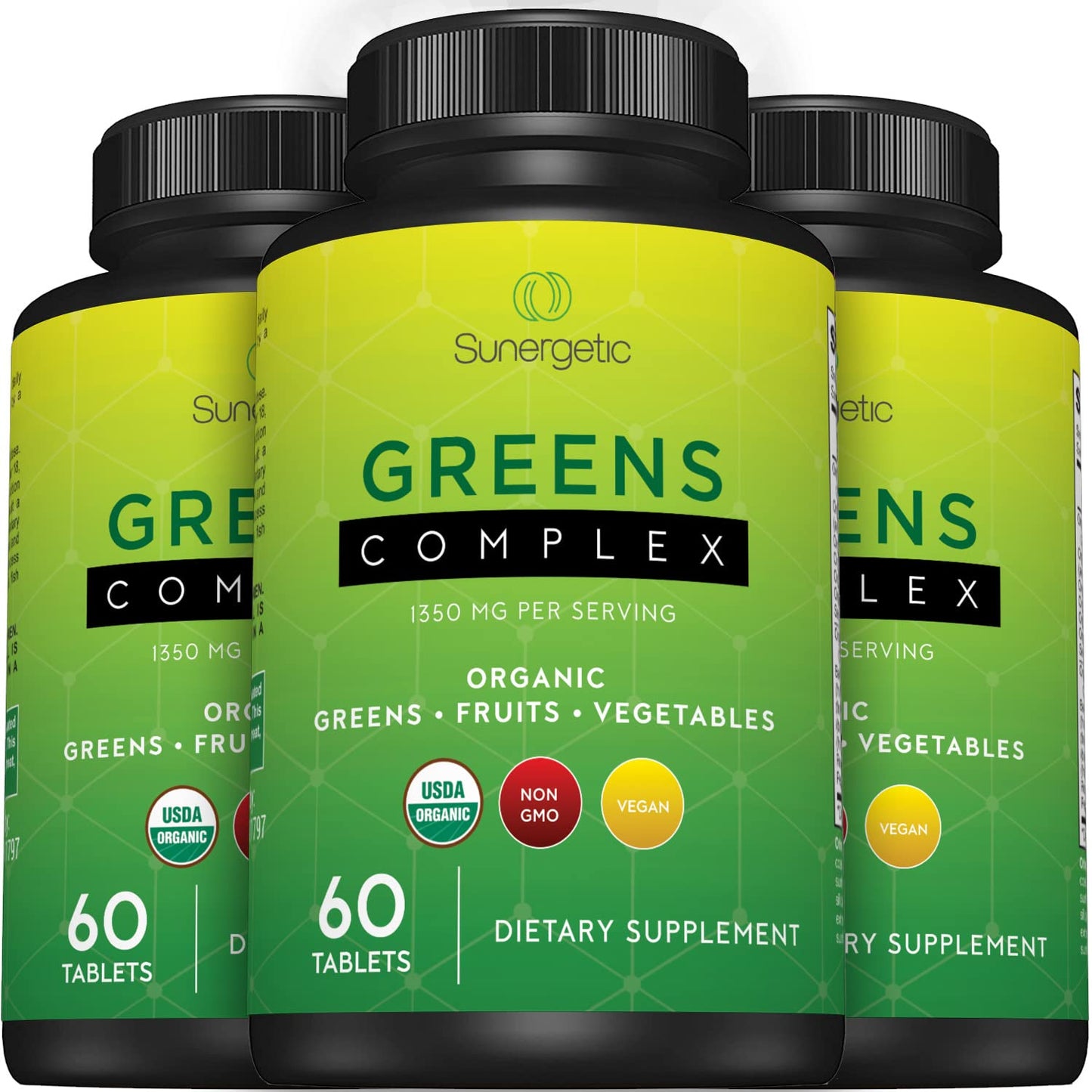 Premium USDA Organic Greens Superfood Tablets – 60 Tablets (Pack of 2) – Greens, Fruits & Veggies Daily Supplement