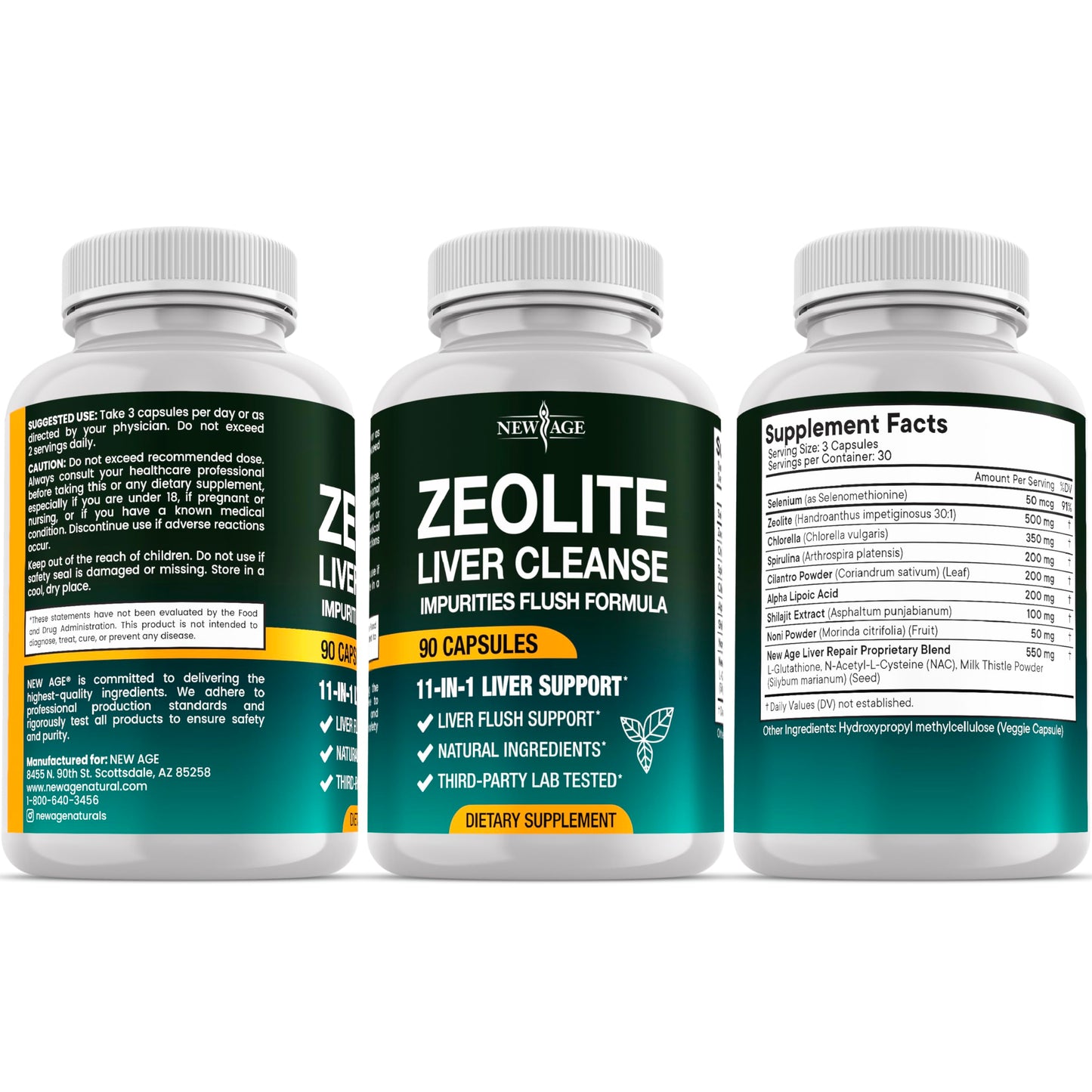 NEW AGE Liver Cleanse & Repair – 11-in-1 Detox for Heavy Metals & Gut Health (180 Count)