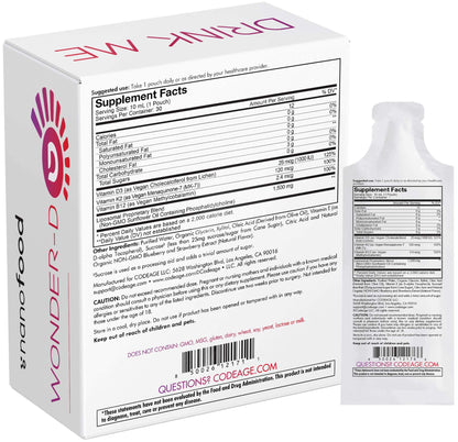 Codeage Liposomal Vitamin D3 Wonder-D – Vegan D3, K2 (MK-7) & B12 in Berry Flavor | 30 Pouches