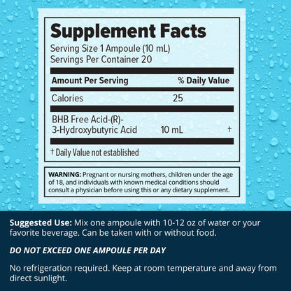Dr. Boz Pucker UP! Clear Ketones – 20 Packets | Fast-Acting Liquid BHB for Energy & Clarity, Made in USA
