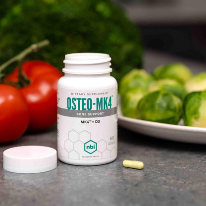 Osteo-MK4 Bone Support - Vitamin D & K Complex, 60 Veggie Capsules | NBI