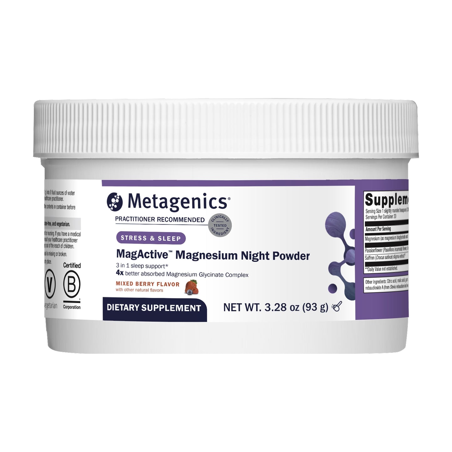 Metagenics MagActive Magnesium Night Powder – Sleep Support (Melatonin-Free)