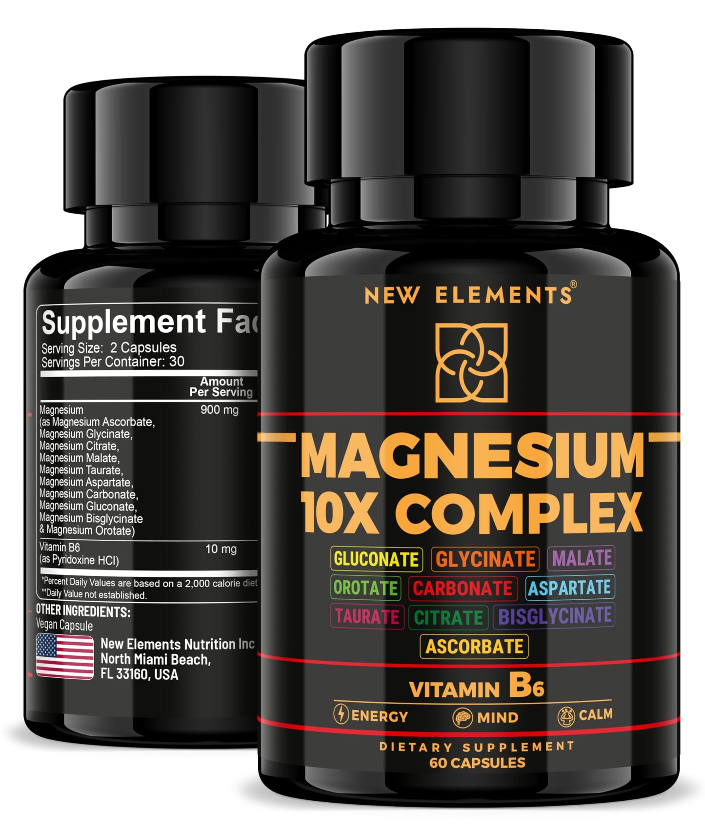 Magnesium 10X Complex – 900mg Elemental Magnesium | 10 Forms for Superior Absorption