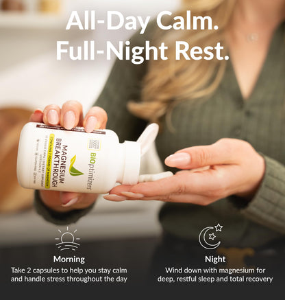 BIOptimizers Magnesium Breakthrough Complex – 7 Mg Forms for Sleep & Focus | 30 Capsules