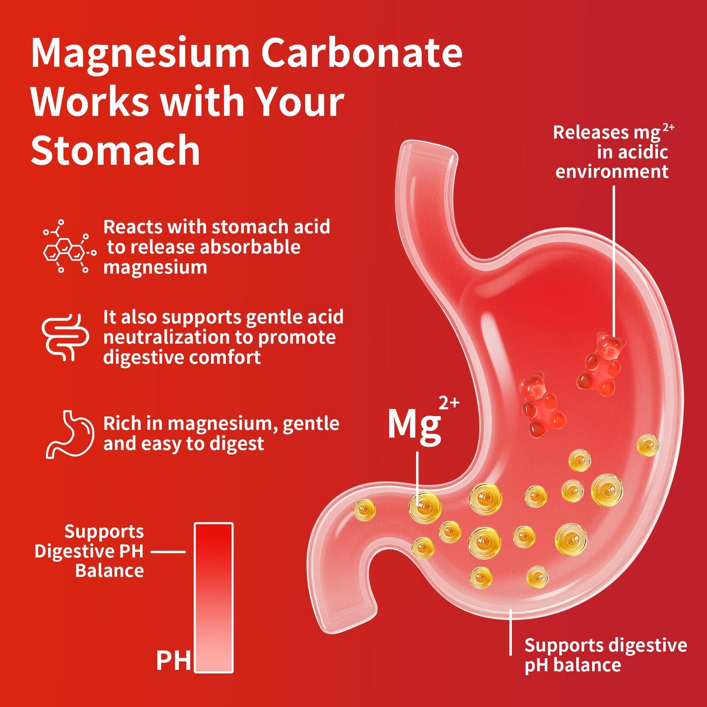 Magnesium Carbonate Gummies 500mg – Sugar Free, Probiotic, Vitamin D3