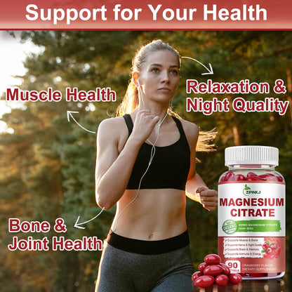 Magnesium Citrate 400mg with Vitamin D3, B6 & Cranberry – 180-Count, 90 Days Supply