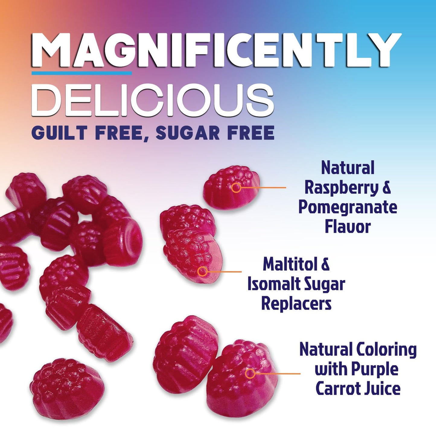 Magnesium Citrate Gummies Sugar-Free – High Absorption, 60 Gummies | Sleep, Heart & Bones Support