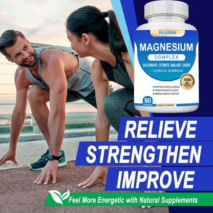 Magnesium Complex 1000mg – 7 Forms for Relaxation, Muscle & Bone Support | 90 Capsules