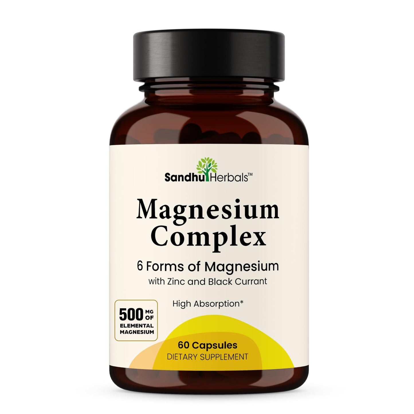 Magnesium Complex 500mg 6-in-1 with Zinc | Sleep & Muscle Health | 60 Capsules