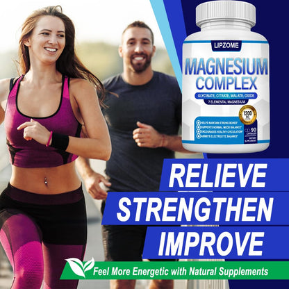Magnesium Complex 1200mg – 8-in-1 High-Absorption Magnesium (90 Caps) – Non-GMO