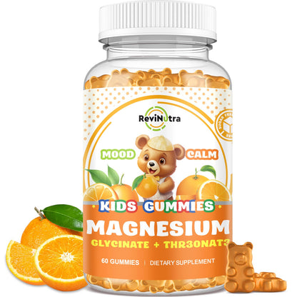 Magnesium Complex Gummies for Kids & Adults – Vegan, Sugar-Free Orange Flavor, 60 Gummies