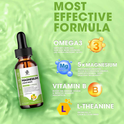 Magnesium Complex Liquid Drops – Glycinate, Oxide, Taurate & Citrate, Lemon 2 fl oz