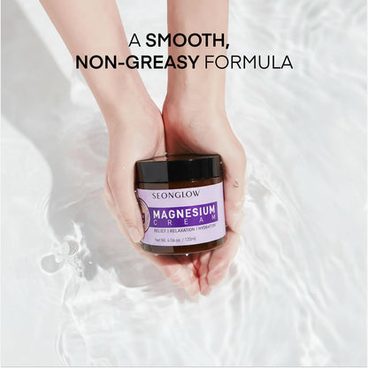 Magnesium Cream for Sleep & Leg Cramps – Lavender & Shea Butter, 4.06 Fl Oz (Made in Korea)