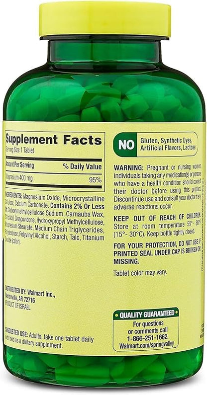 Magnesium Extra Strength 400 mg – 250 Tablets | Dietary Supplement