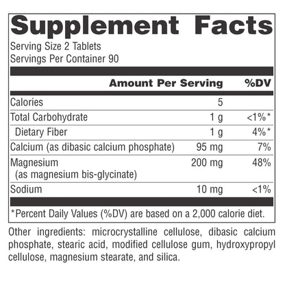 Source Naturals Magnesium Glycinate | Chelated for High Absorption | Calming Energy, Bone & Heart Support* | 200 mg per Serving - 180 Tablets