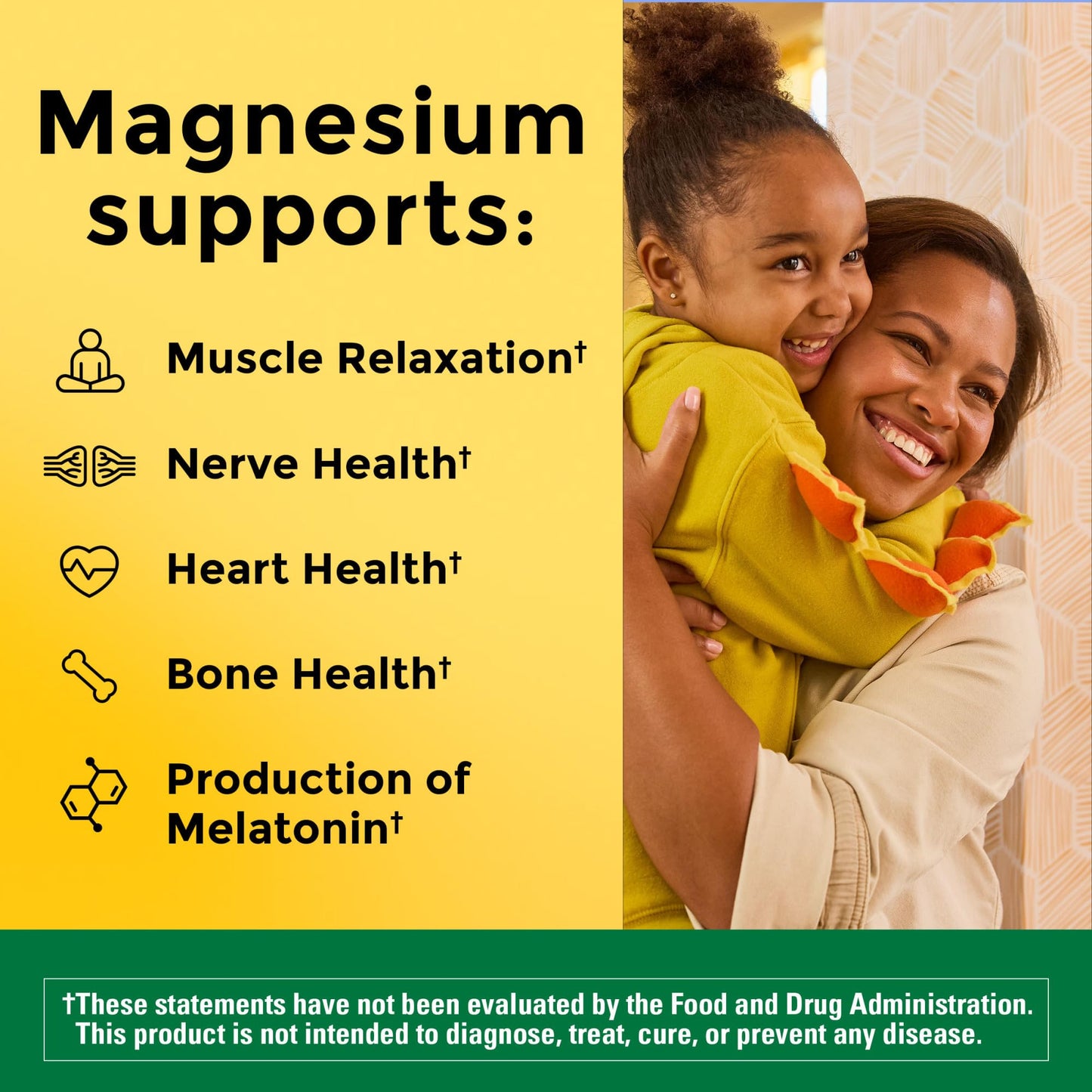 Nature Made Magnesium Glycinate 200 mg – 90 Day Supply | Supports Muscle, Heart, Nerve & Bone