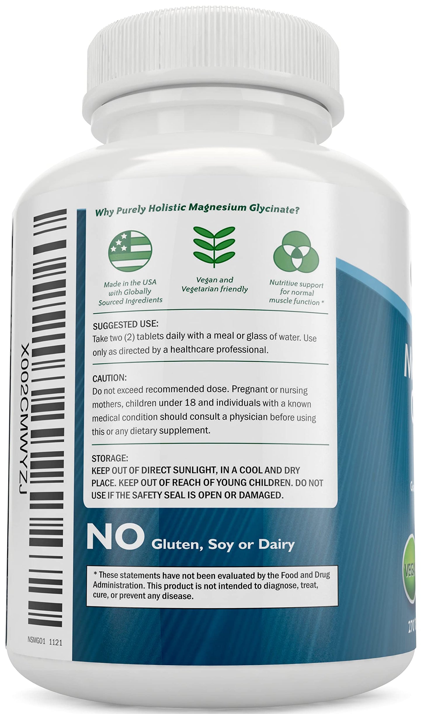 Magnesium Glycinate 400mg – 270 Tablets | High Bioavailability & Vegan