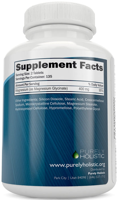 Magnesium Glycinate 400mg – 270 Tablets | High Bioavailability & Vegan