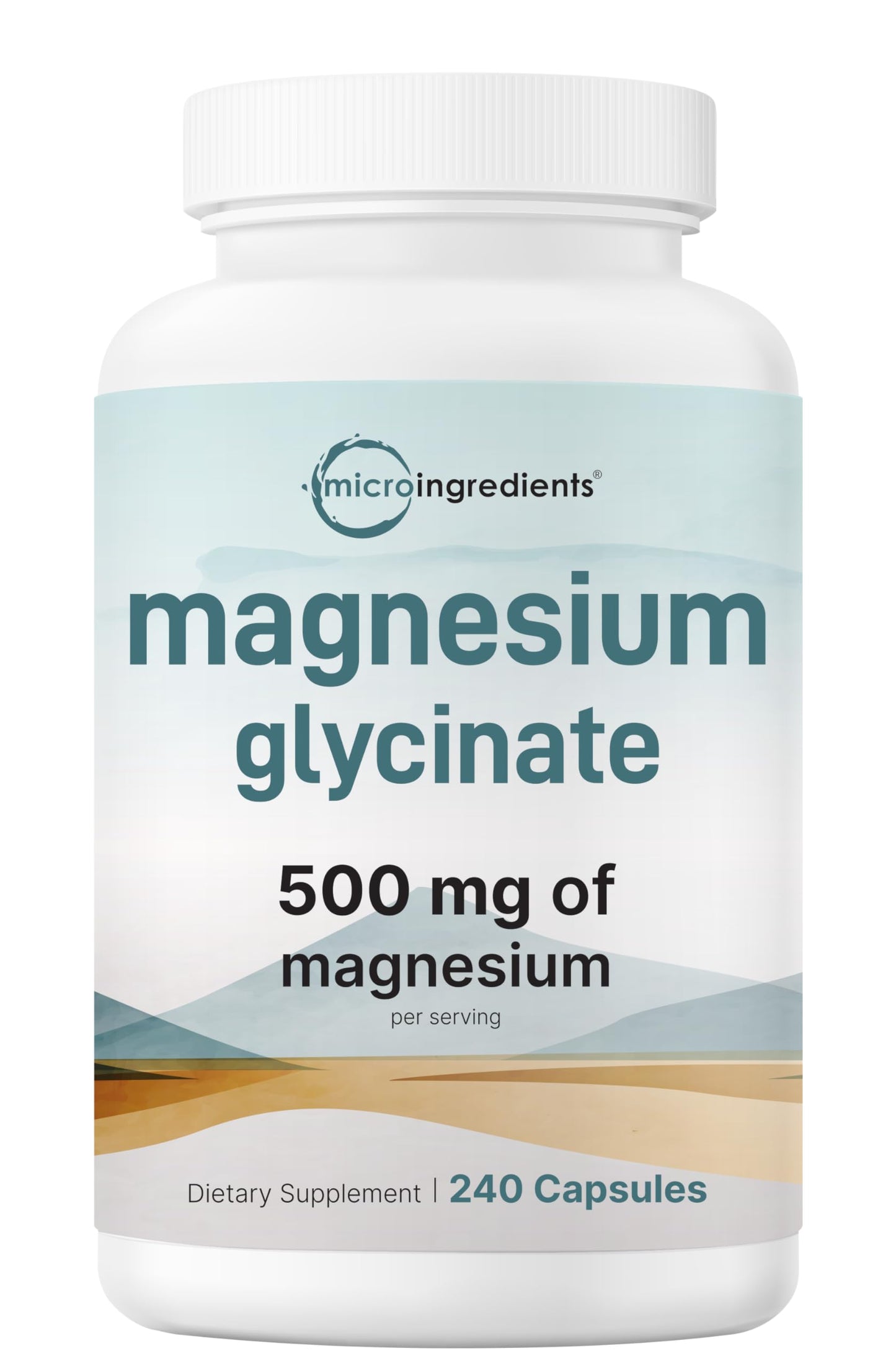 Magnesium Glycinate 500mg - 240 Capsules | 100% Chelated | Non-GMO
