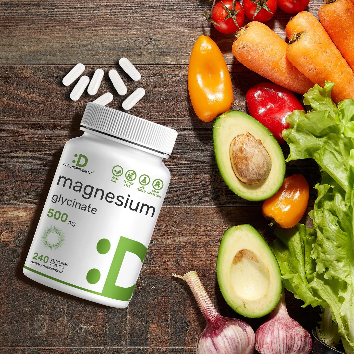 2 Pack Magnesium Glycinate 500mg | 480 Veggie Capsules | Chelated for Easy Absorption