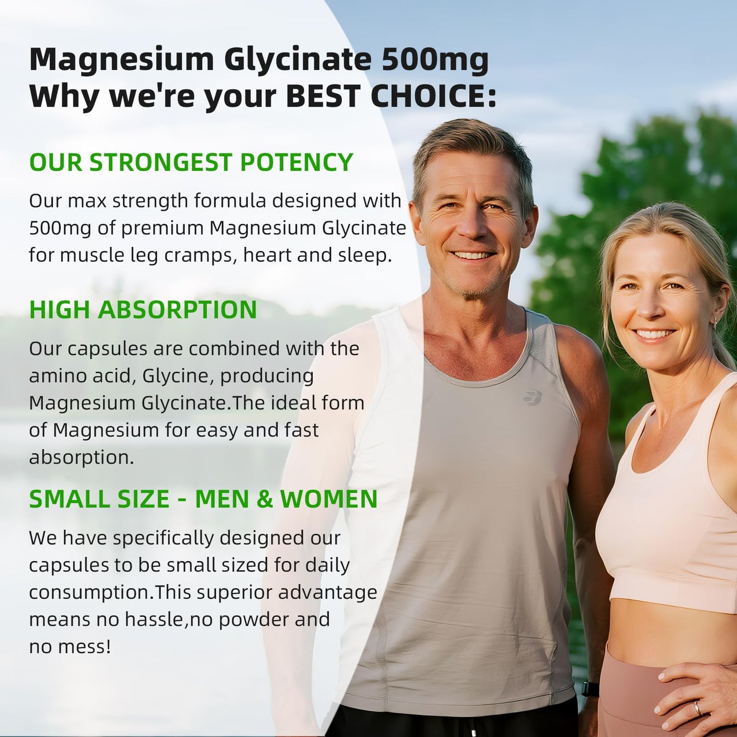 Magnesium Glycinate 500mg Softgels – 120 Gelcaps | Sleep & Muscle Support