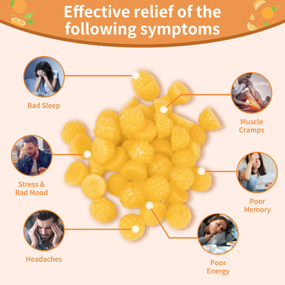 Magnesium Glycinate Gummies 1000mg - Sugar Free with Vitamin D, B6 & CoQ10 (60 Orange Gummies)