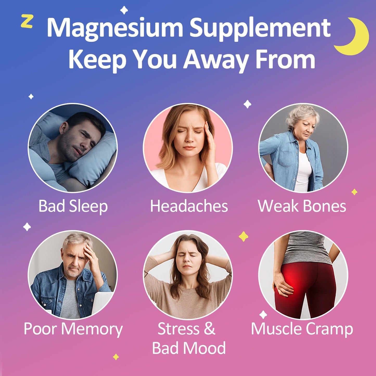Magnesium Glycinate Gummies 400mg – Sugar Free Vegan (60 Raspberry Chewables) – 2 Pack