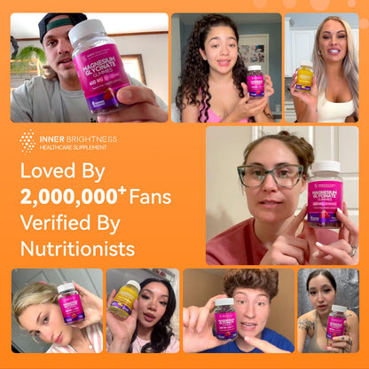 Magnesium Glycinate Gummies 600mg - Non-GMO, Gluten-Free | Orange Flavor, 60 Count