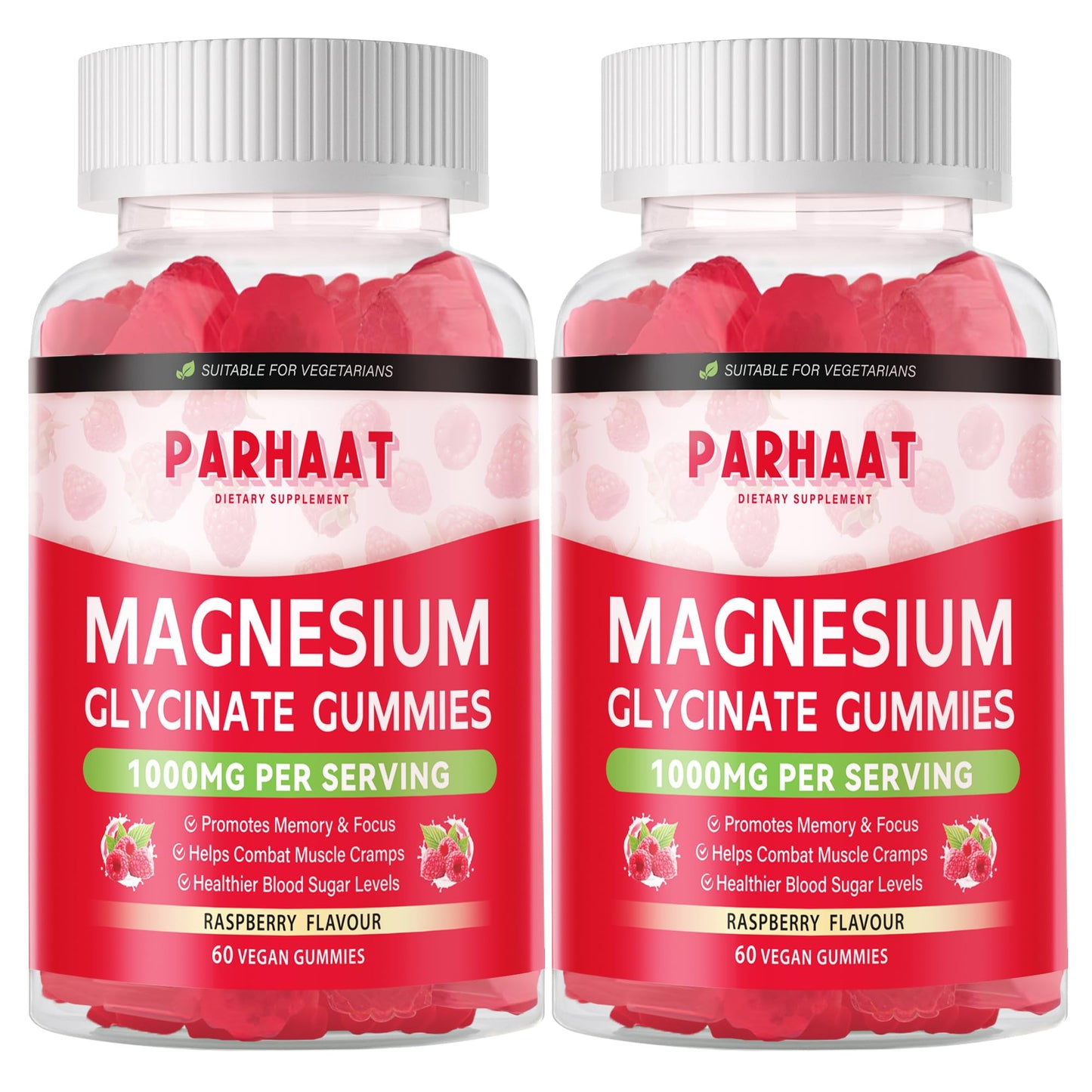 Magnesium Glycinate Gummies - Sugar Free Raspberry with Vitamin D, B6, CoQ10 - 120 Chews