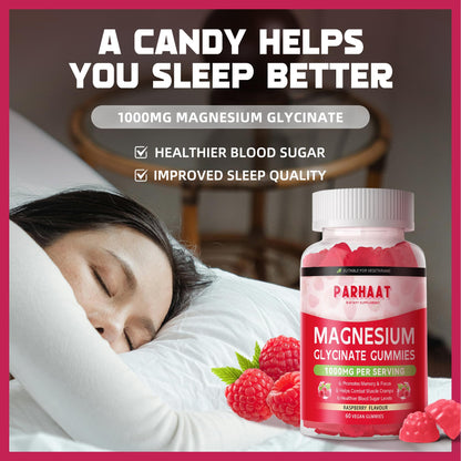 Magnesium Glycinate Gummies - Sugar Free Raspberry with Vitamin D, B6, CoQ10 - 120 Chews