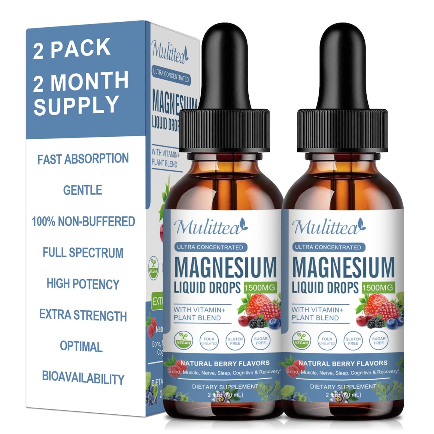 Magnesium Glycinate Liquid Drop – Triple Absorption for Nerves, Sleep & Muscles (Sugar-Free)