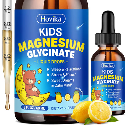 Kids Magnesium Glycinate Liquid with L-Theanine & Omega-3 for Sleep & Calm