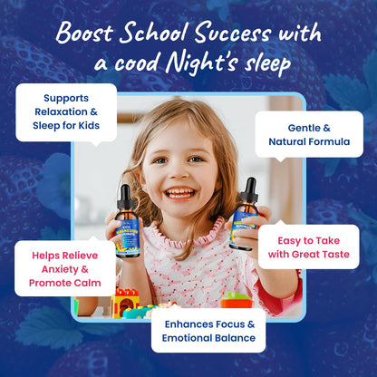 Kids Magnesium Glycinate Liquid with L-Theanine & Omega-3 for Sleep & Calm