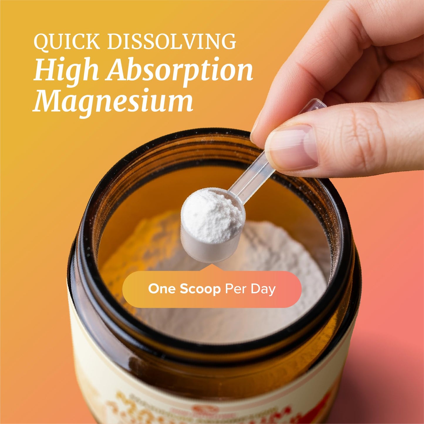 Magnesium Glycinate Powder 400MG – Sleep & Relaxation Support | Peach Mango Flavor Drink | 225g (30 Servings) | Vegan, Gluten-Free, Non-GMO