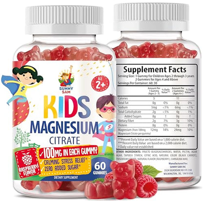 Magnesium Gummies for Kids & Adults – 100mg Calm Magnesium Chews (60 Gummies) | Mood & Muscle Support
