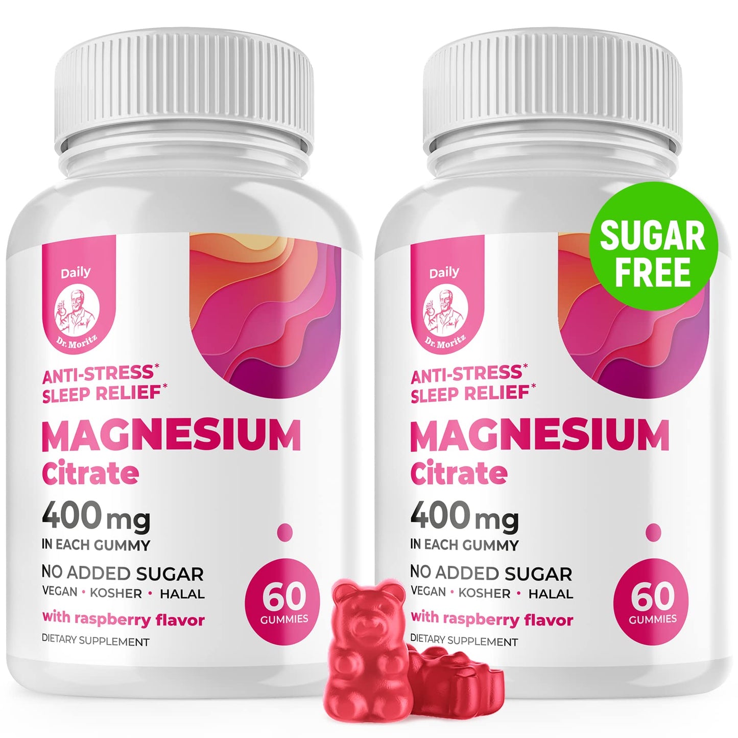 Magnesium Gummies Sugar-Free - Calm Sleep Support Magnesium Citrate Gummies (120 Count) for Kids & Adults