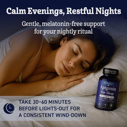 Apigenin Sleep Supplement - Melatonin-Free, Plant-Based Nighttime Support