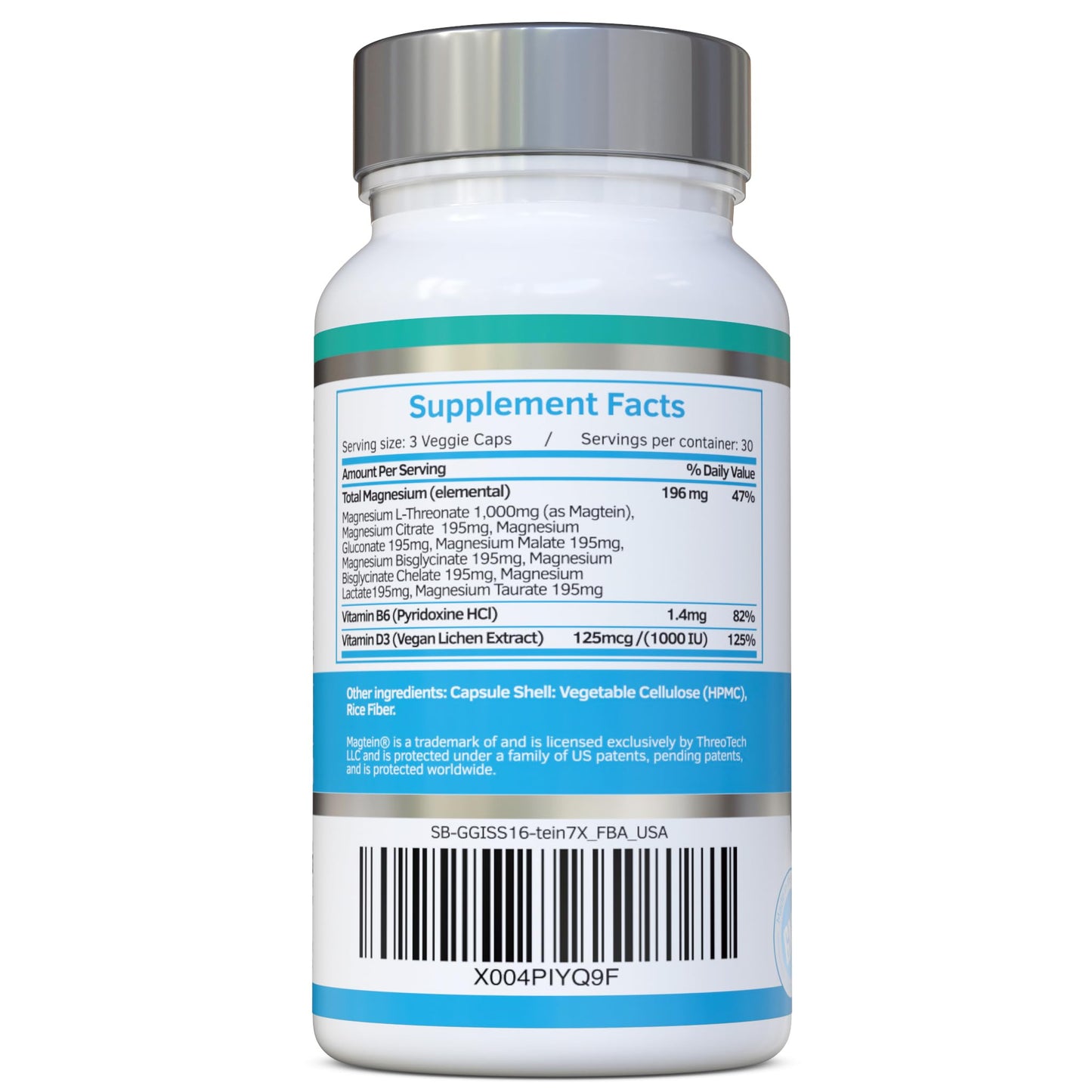 Magnesium L-Threonate Complex 7-in-1 1000mg Magtein Plus – Vegan, UK Made