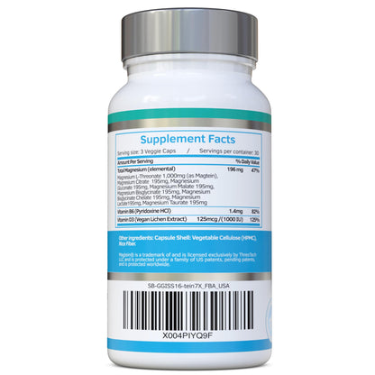 Magnesium L-Threonate Complex 7-in-1 1000mg Magtein Plus – Vegan, UK Made