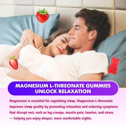 1000mg Magnesium L-Threonate Gummies - Vegan Sugar-Free Strawberry (60 ct)